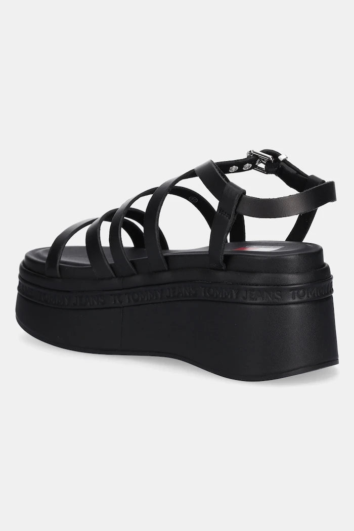 Tommy Jeans WEDGY STRAPPY SANDAL Deri Sandalet