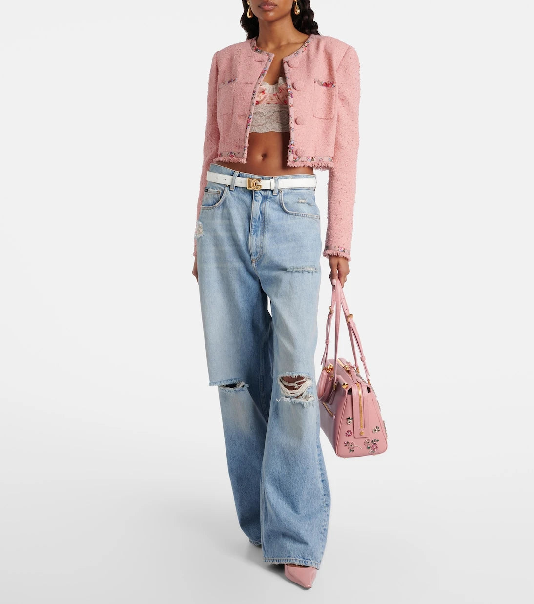 Dolce&Gabbana - Vittoria Large embellished leather tote bag