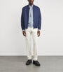 Paul & Shark Navy Wool-Silk-Linen-Blend Bomber Jacket