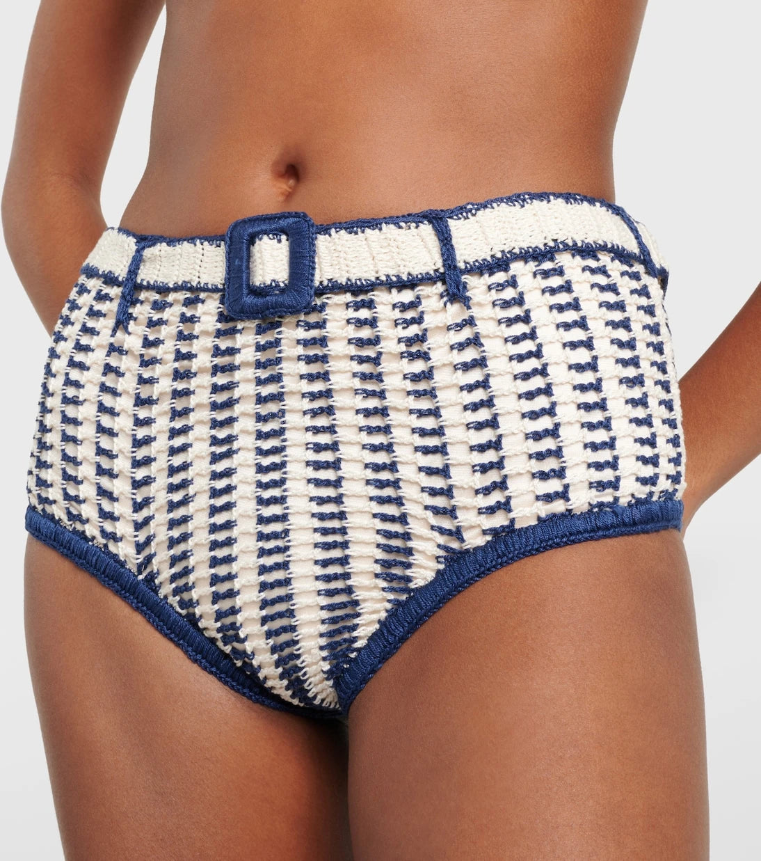 Anna Kosturova - High-rise crochet cotton bikini bottoms