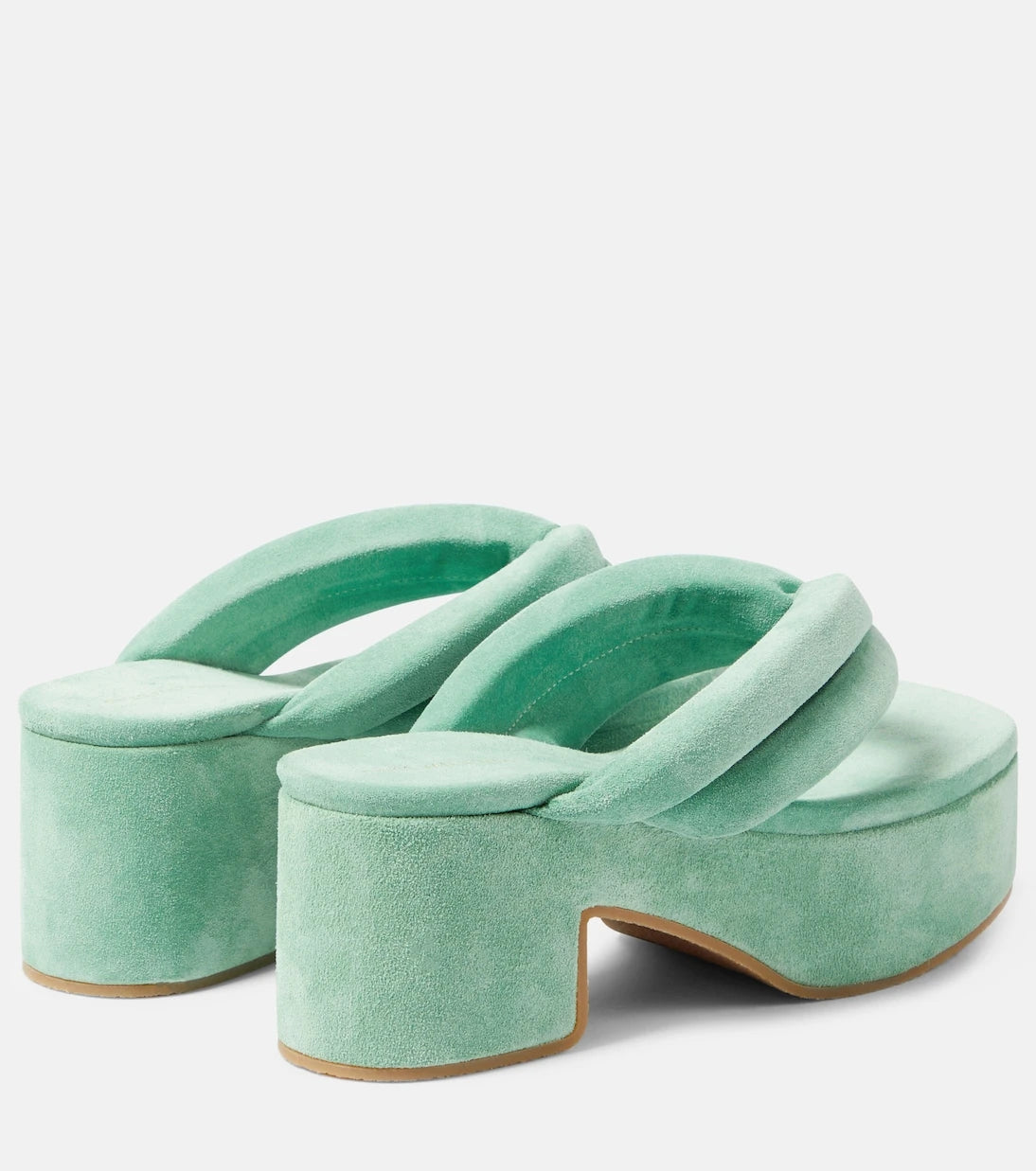 Dries Van Noten - Suede platform thong sandals