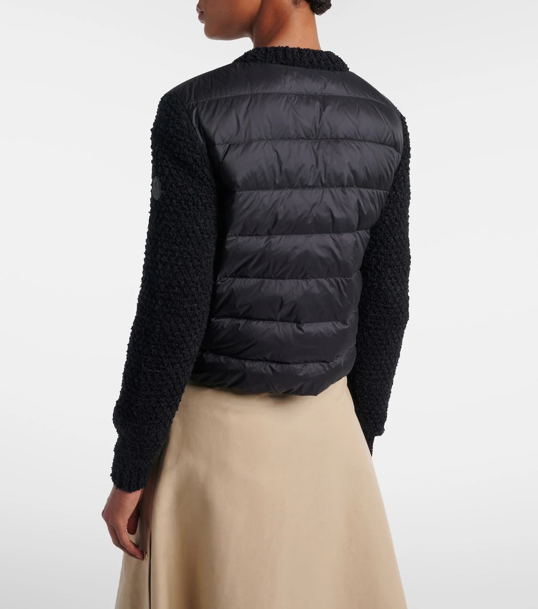 Moncler - Kuş tüyü panelli buklet detaylı fermuarlı hırka