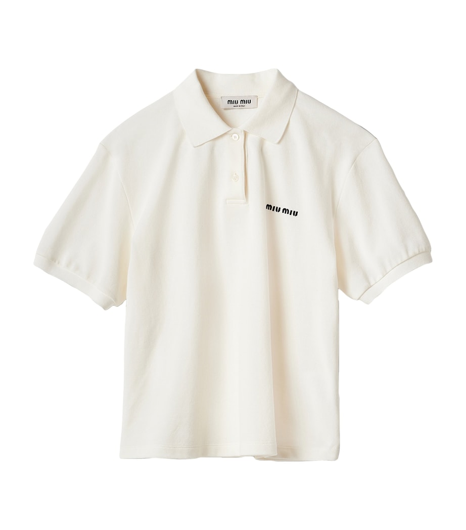 White Cotton Logo Polo Shirt