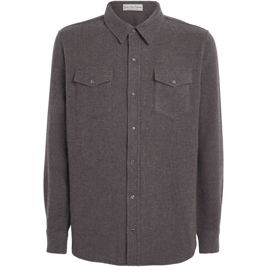 Cashmere Press-Stud Overshirt