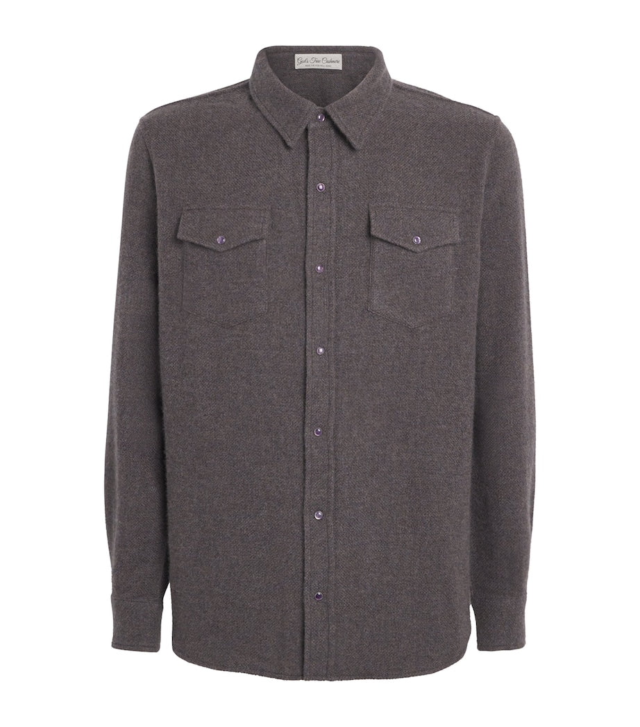Cashmere Press-Stud Overshirt