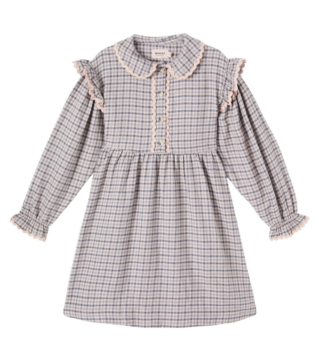 Wheat - Alissa ruffled checked cotton dress