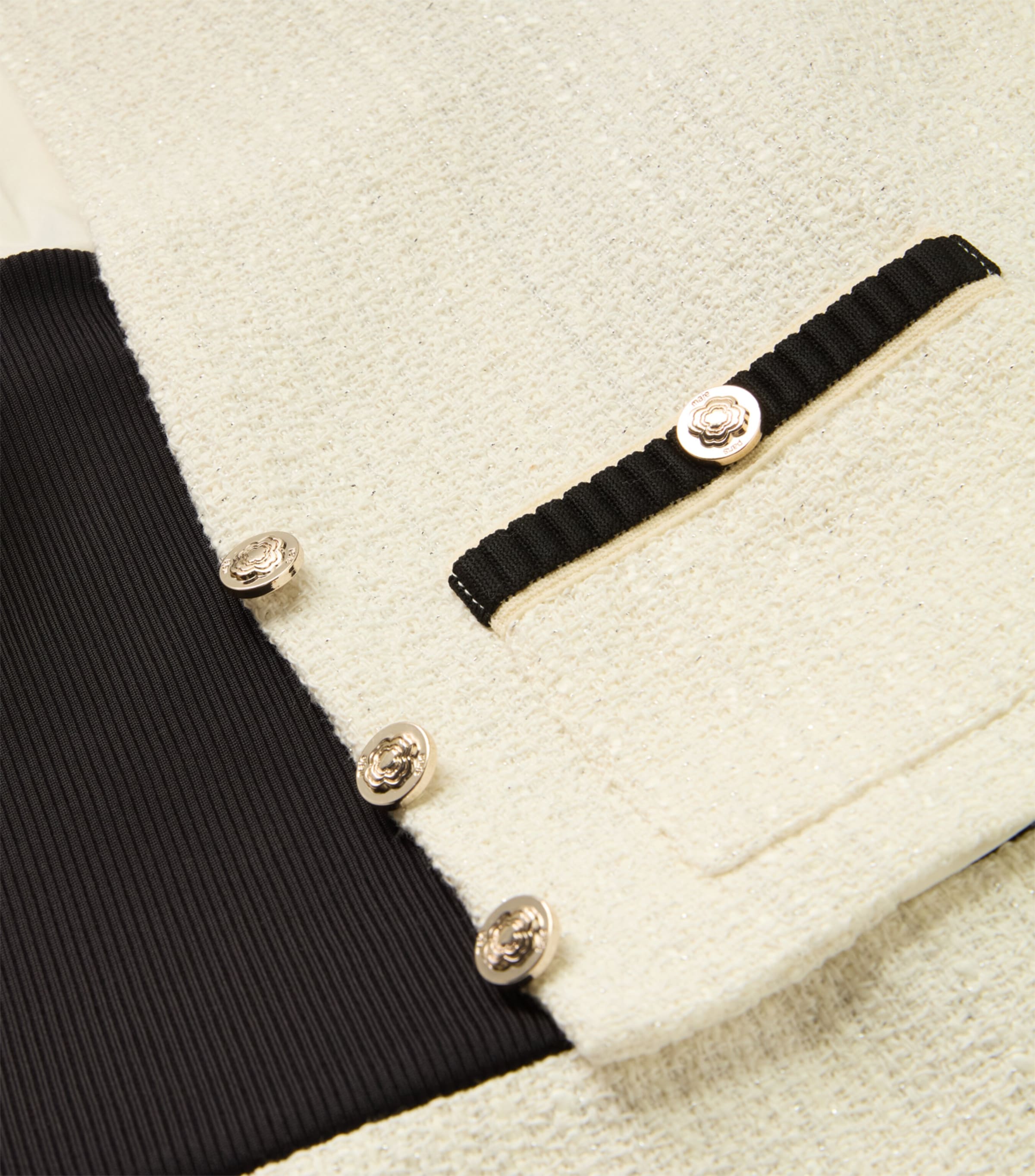 White Tweed-Effect Jacket and Mini Dress Set