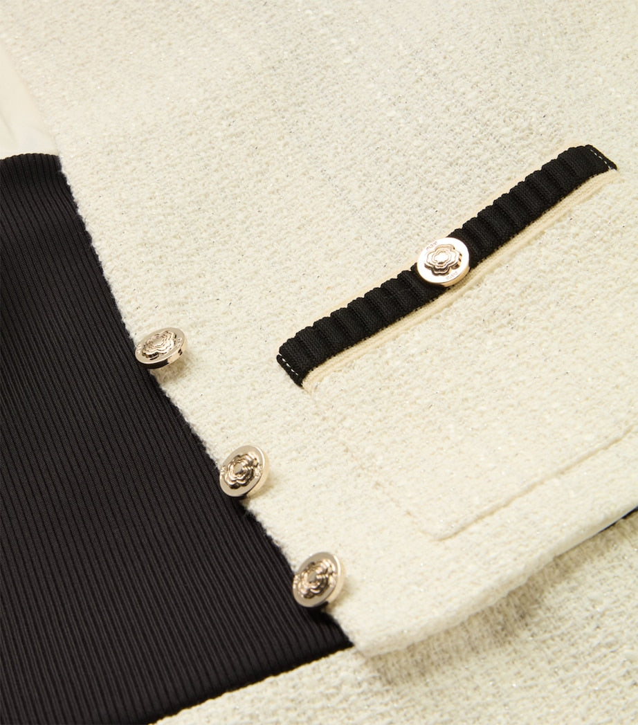 Maje White Tweed-Effect Jacket and Mini Dress Set