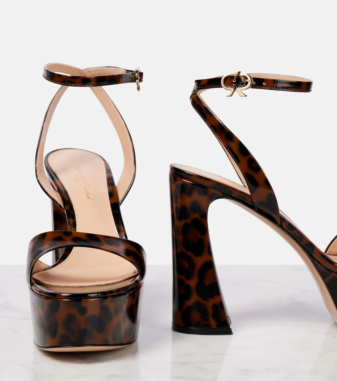 Gianvito Rossi - Nancy 110 leopard-print platform sandals