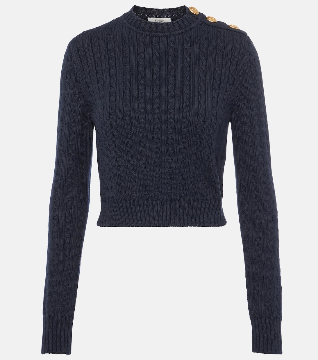 Chloé - Cropped cable-knit cotton sweater