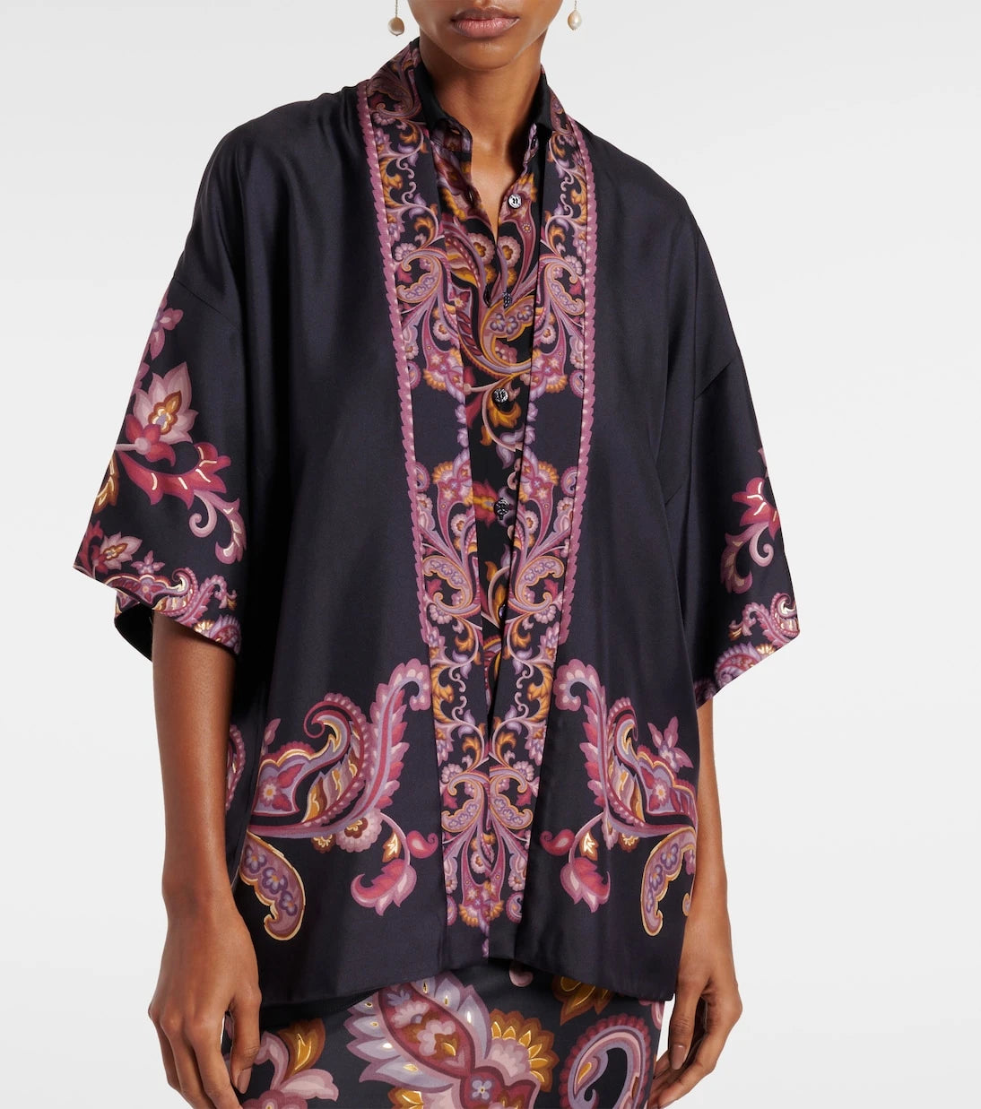 Etro - جاكيت بيزلي حريري