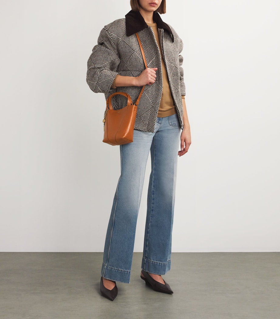 Chloé Brown Small Calfskin Spin Tote Bag