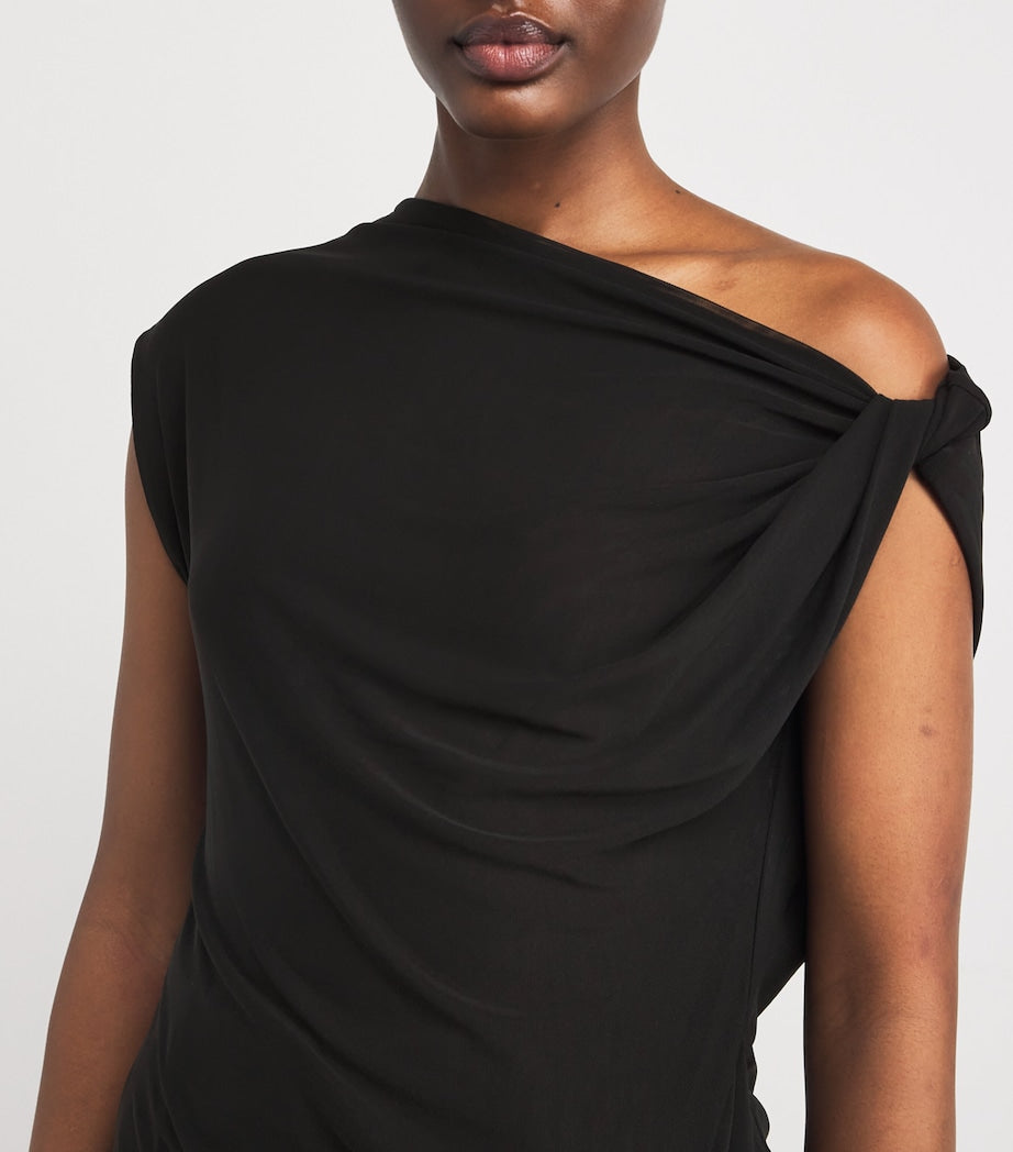 Asymmetric Draped Ando Top DBLK BLACK