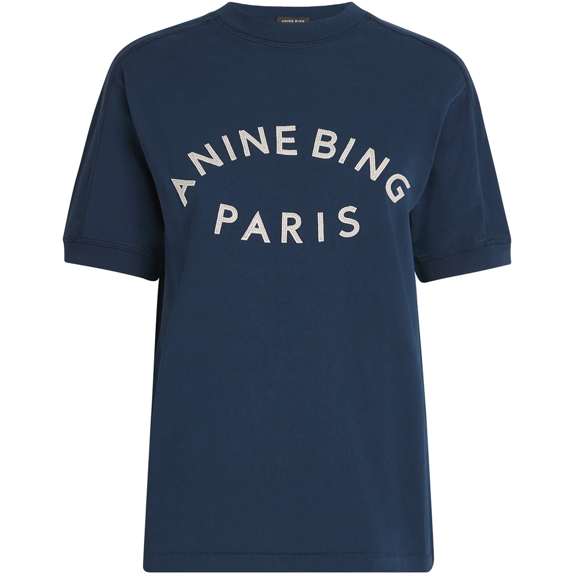 Blue Cotton Monogram T-Shirt