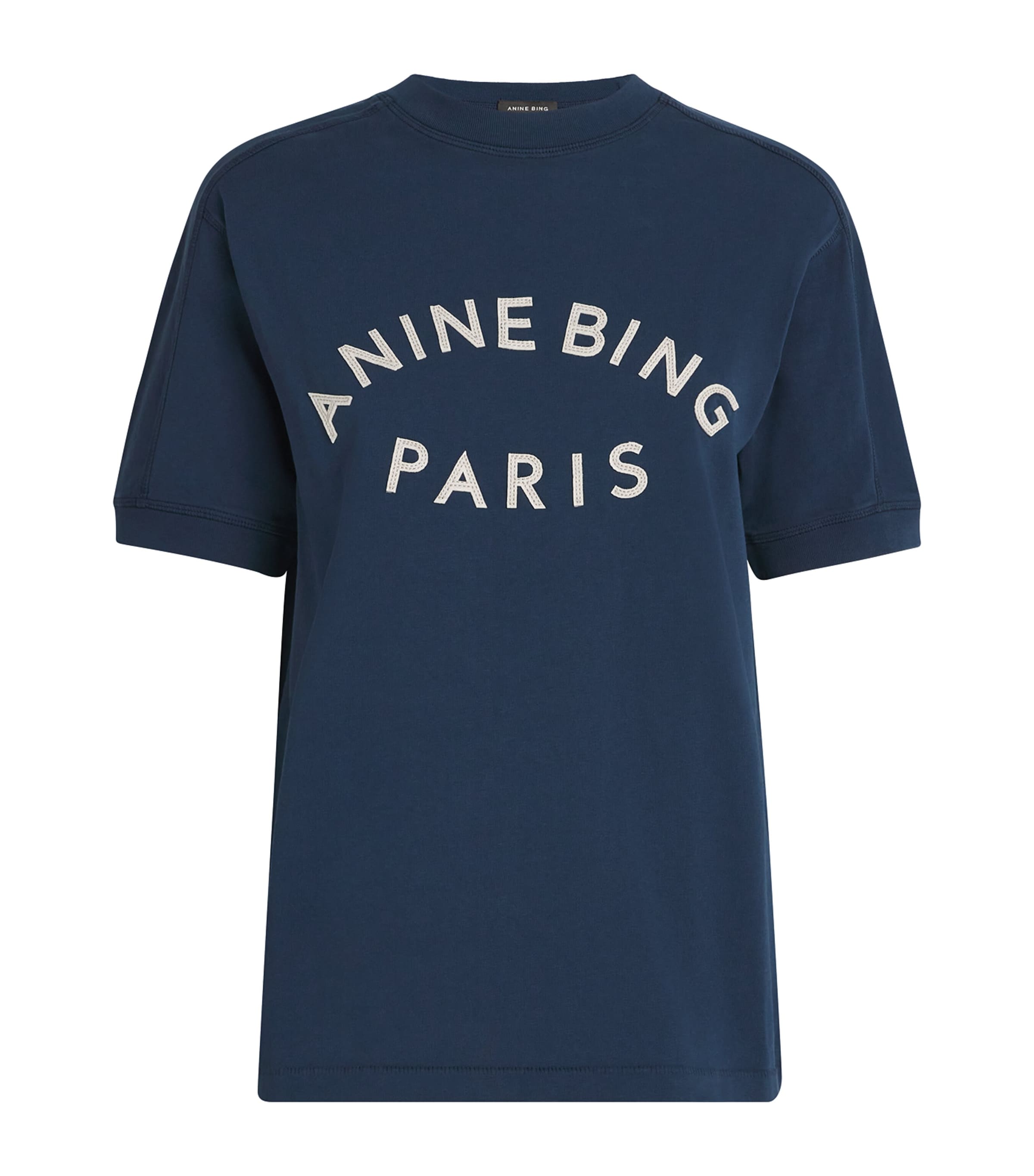 Blue Cotton Monogram T-Shirt