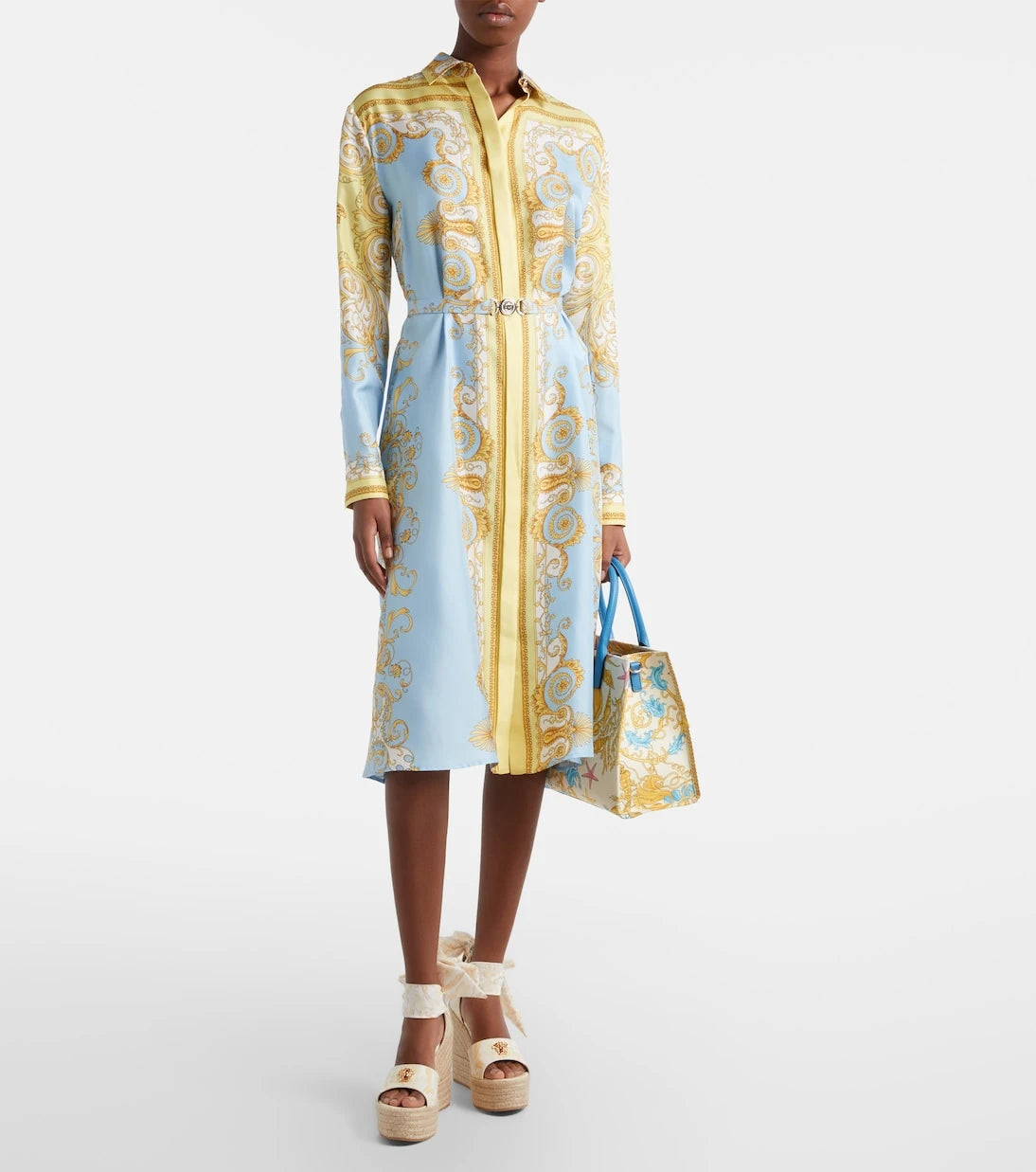 Versace - 120 leather platform espadrille wedges