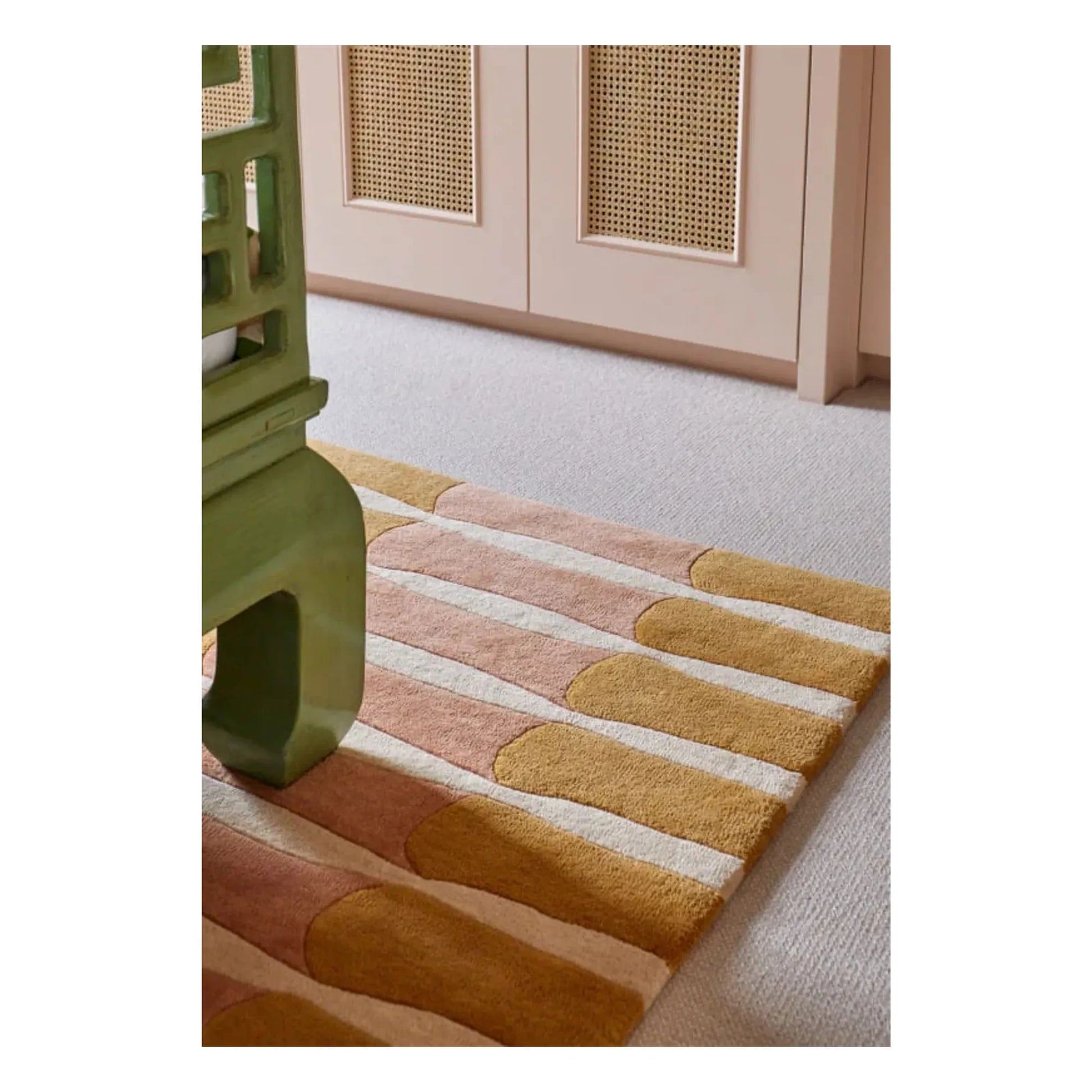 Layered - Bamboo Forest wool rug, Alice Crawley | Pink