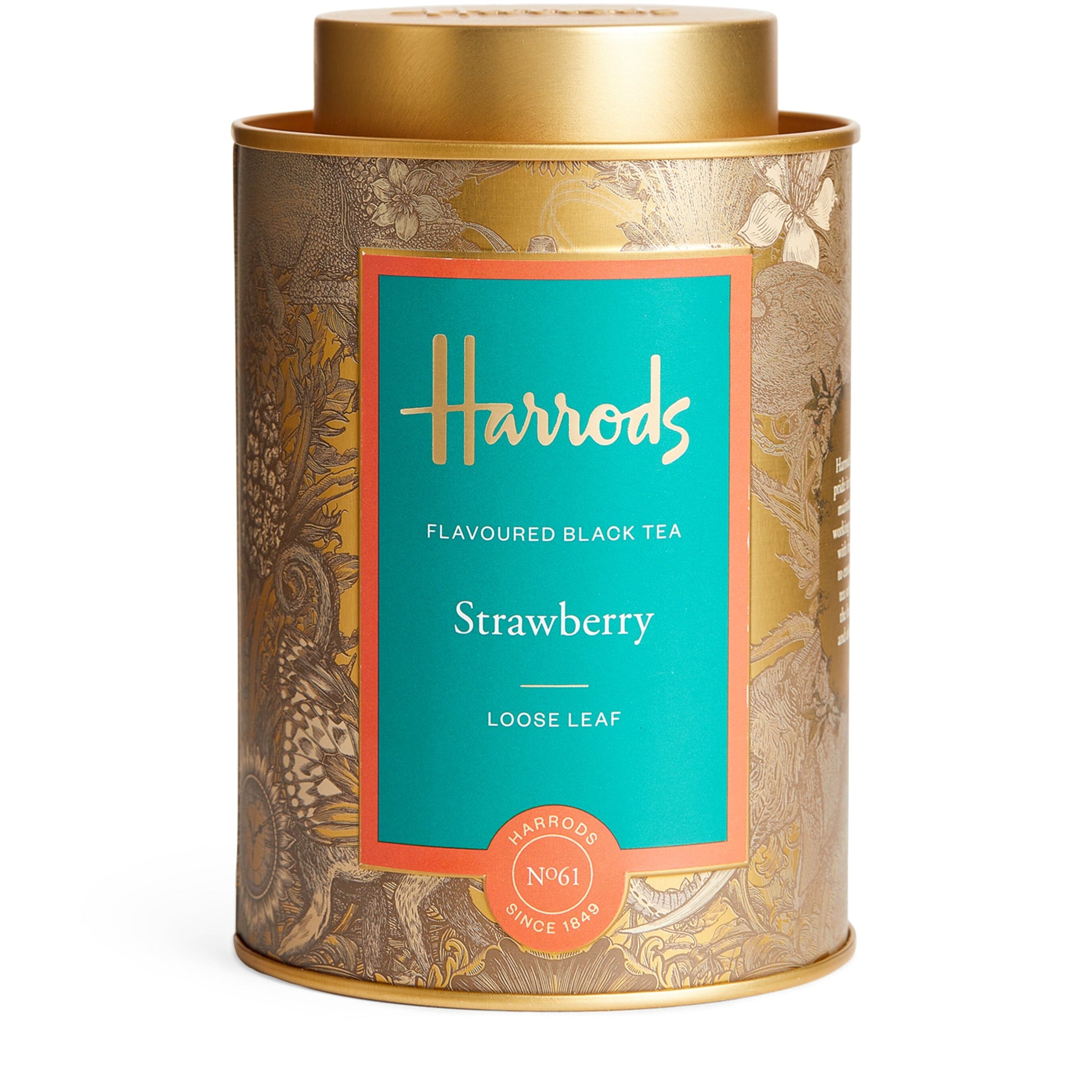 Harrods No. 61 Strawberry Flavoured Black Loose Leaf Tea (125g)
