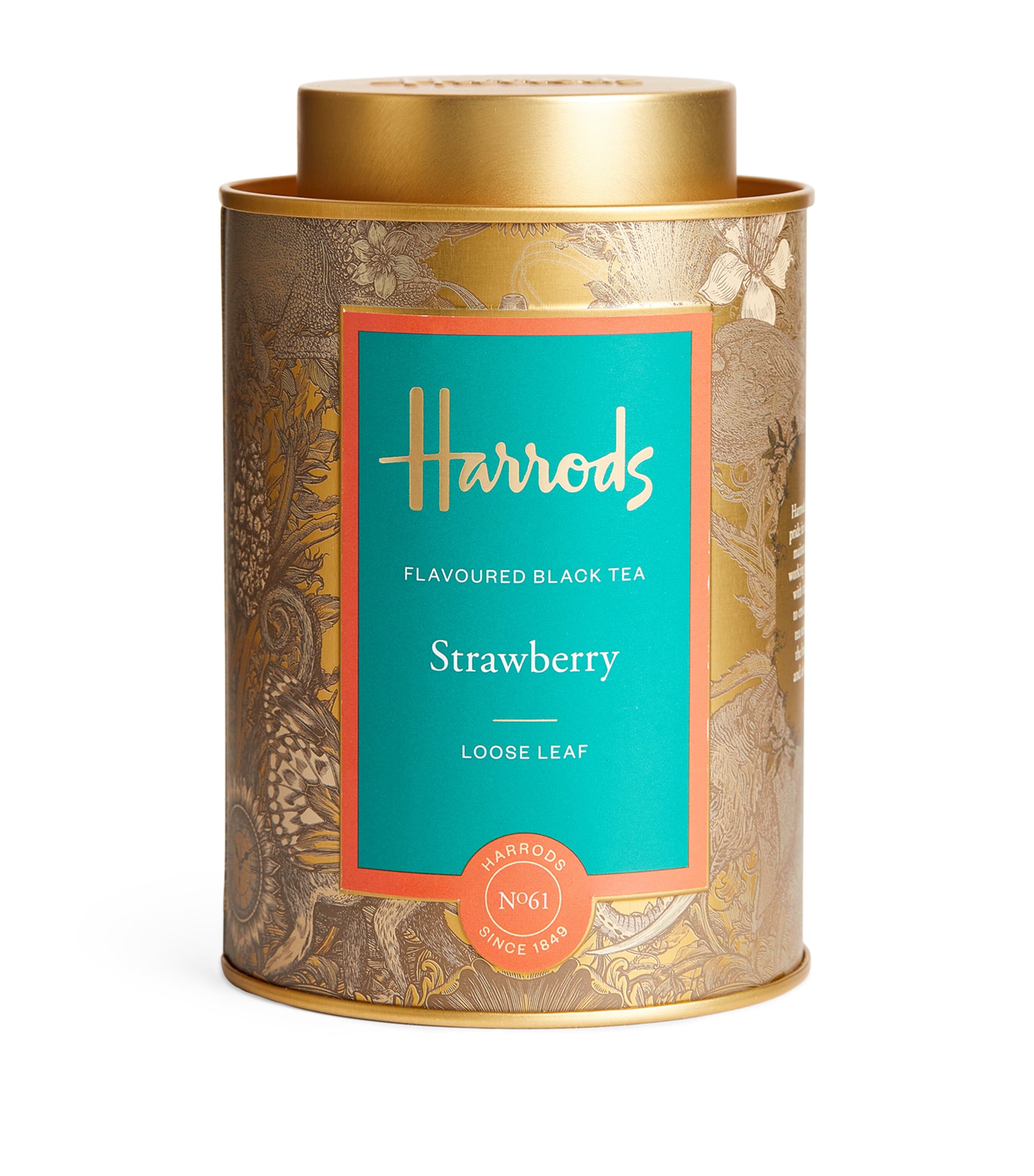 Harrods No. 61 Strawberry Flavoured Black Loose Leaf Tea (125g)