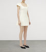 McQueen White Wool-Blend Mini Dress