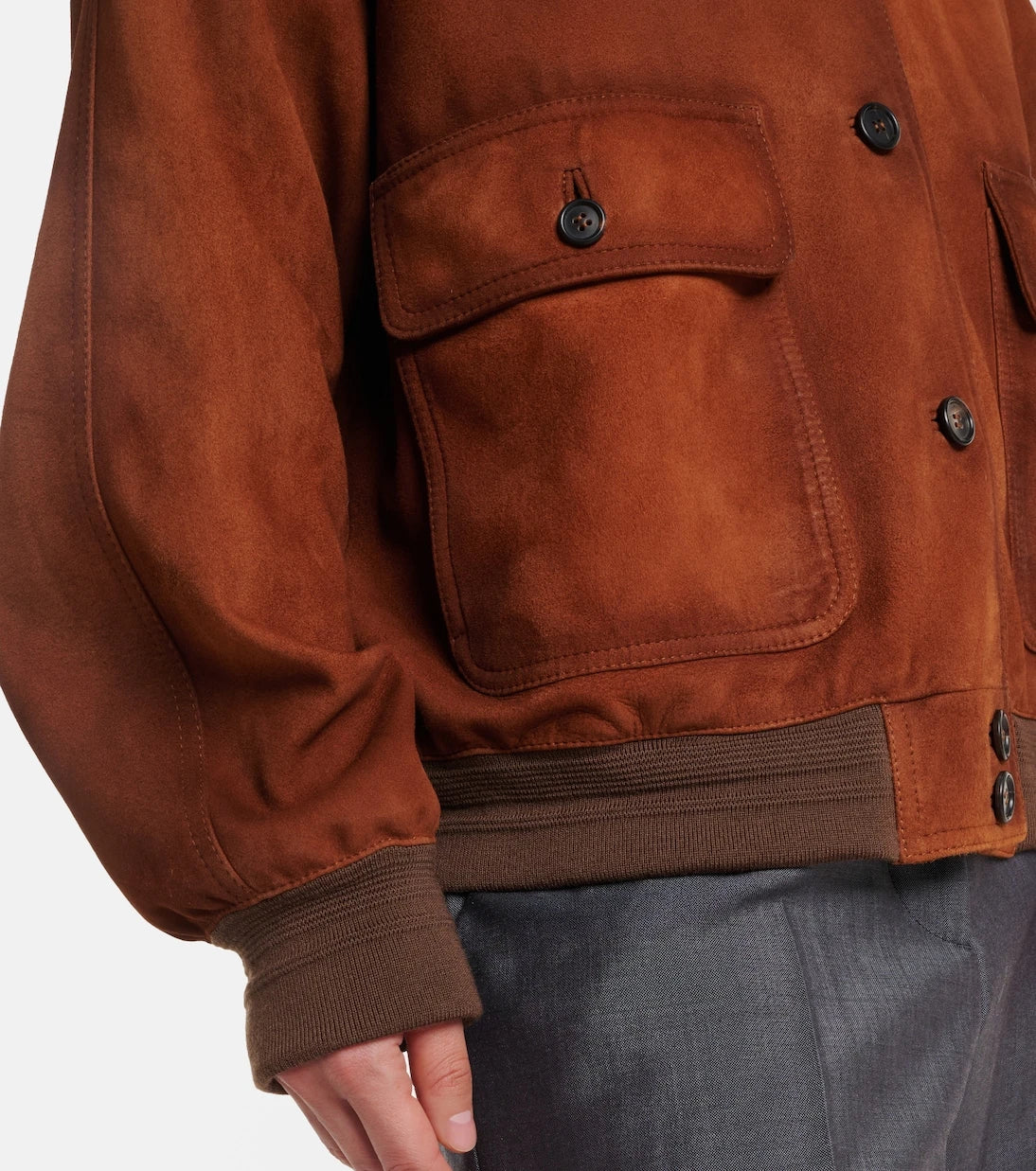 Miu Miu - Suede bomber jacket