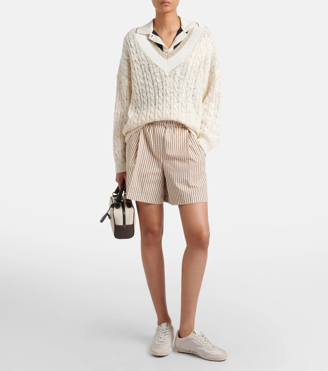 Brunello Cucinelli - Monili suede-trimmed sneakers