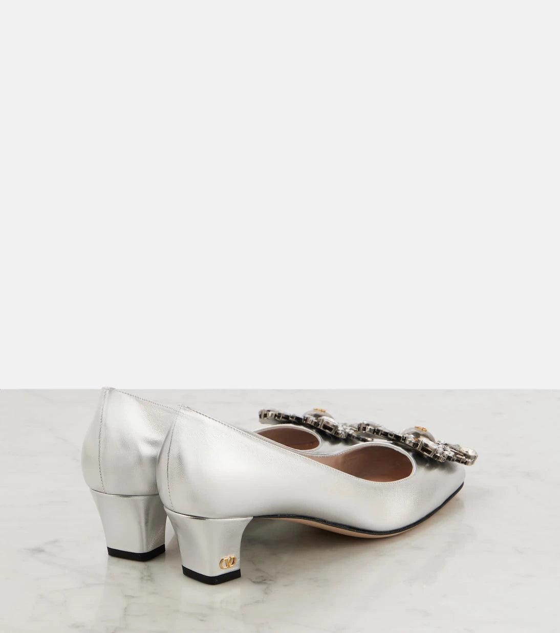 Valentino Garavani - Preshoes 45 metallic leather pumps