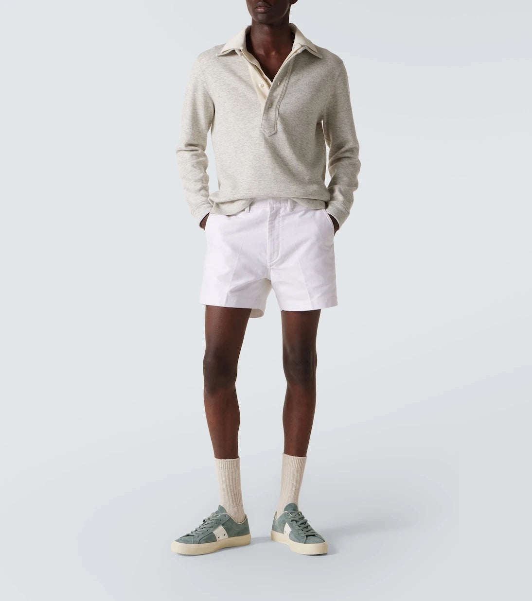 Tom Ford - Cambridge leather-trimmed suede sneakers