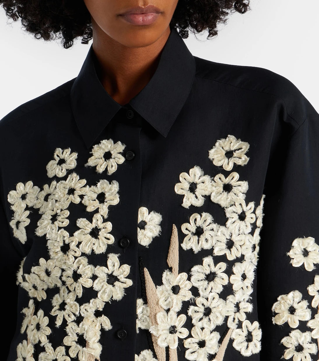 Khaite - Argo embroidered silk and cotton shirt