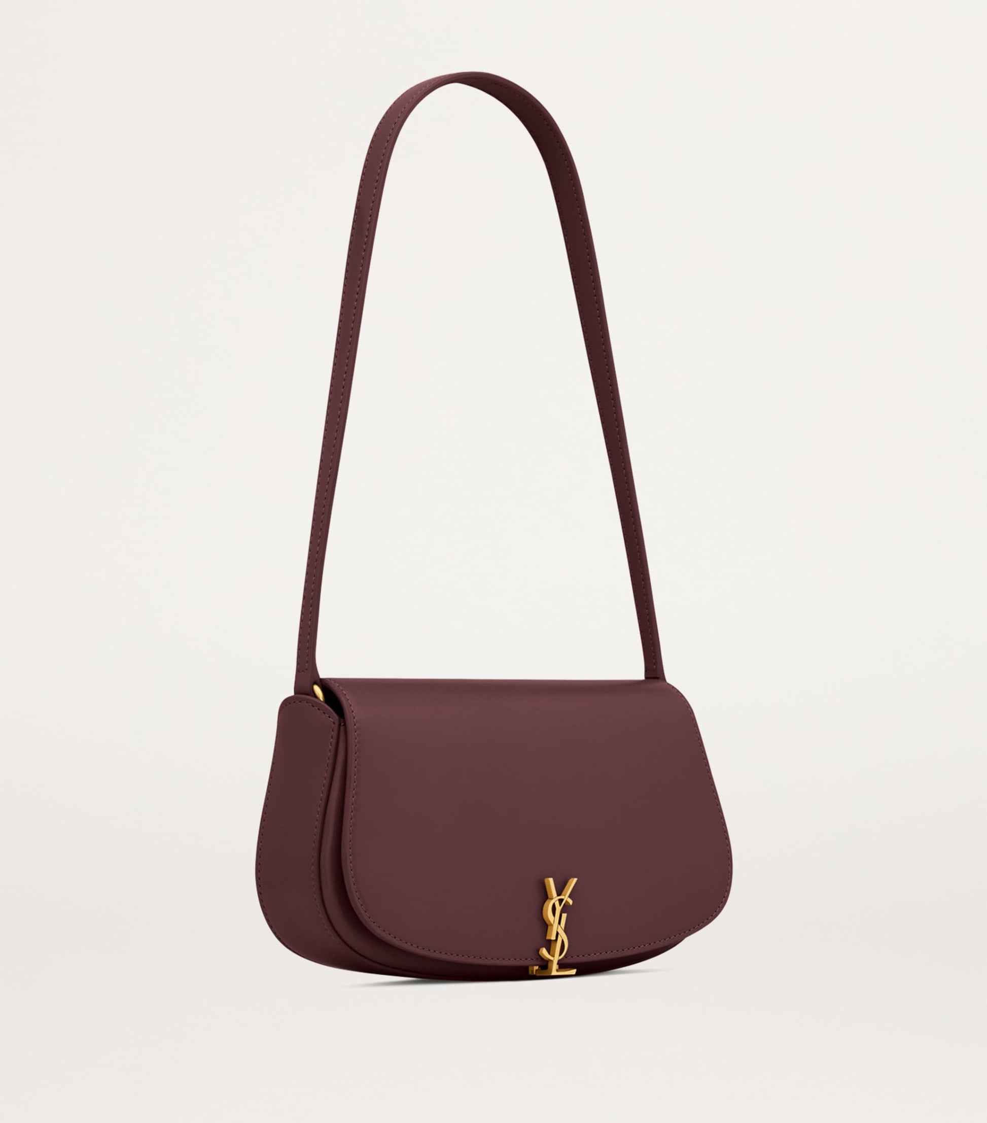 Saint Laurent Burgundy Mini Leather Flap Shoulder Bag
