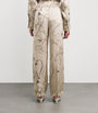 Victoria Beckham Pink Silk Printed Trousers