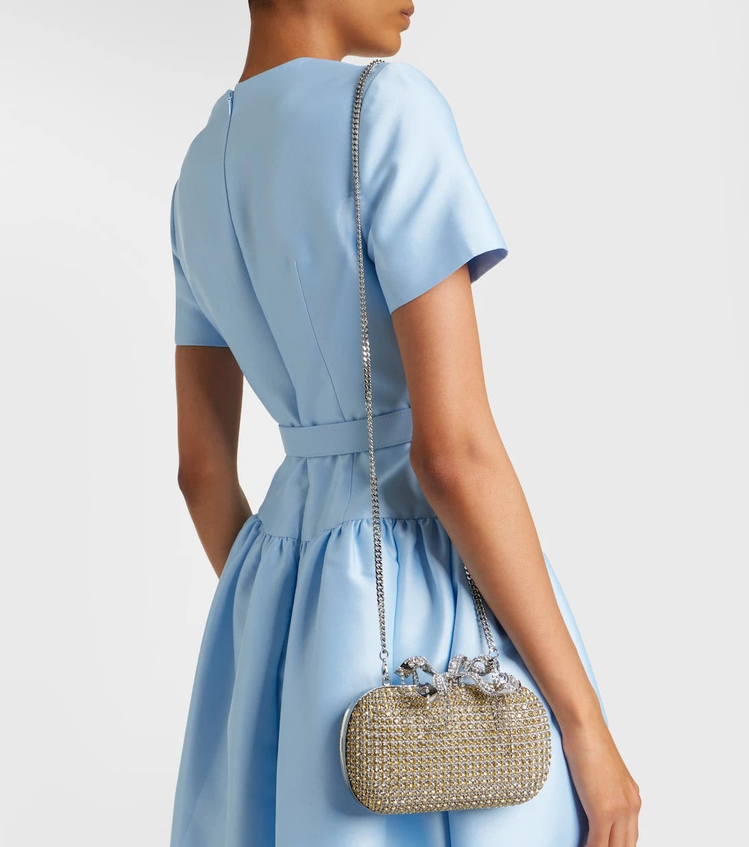 Self-Portrait - Crystal-embellished box clutch