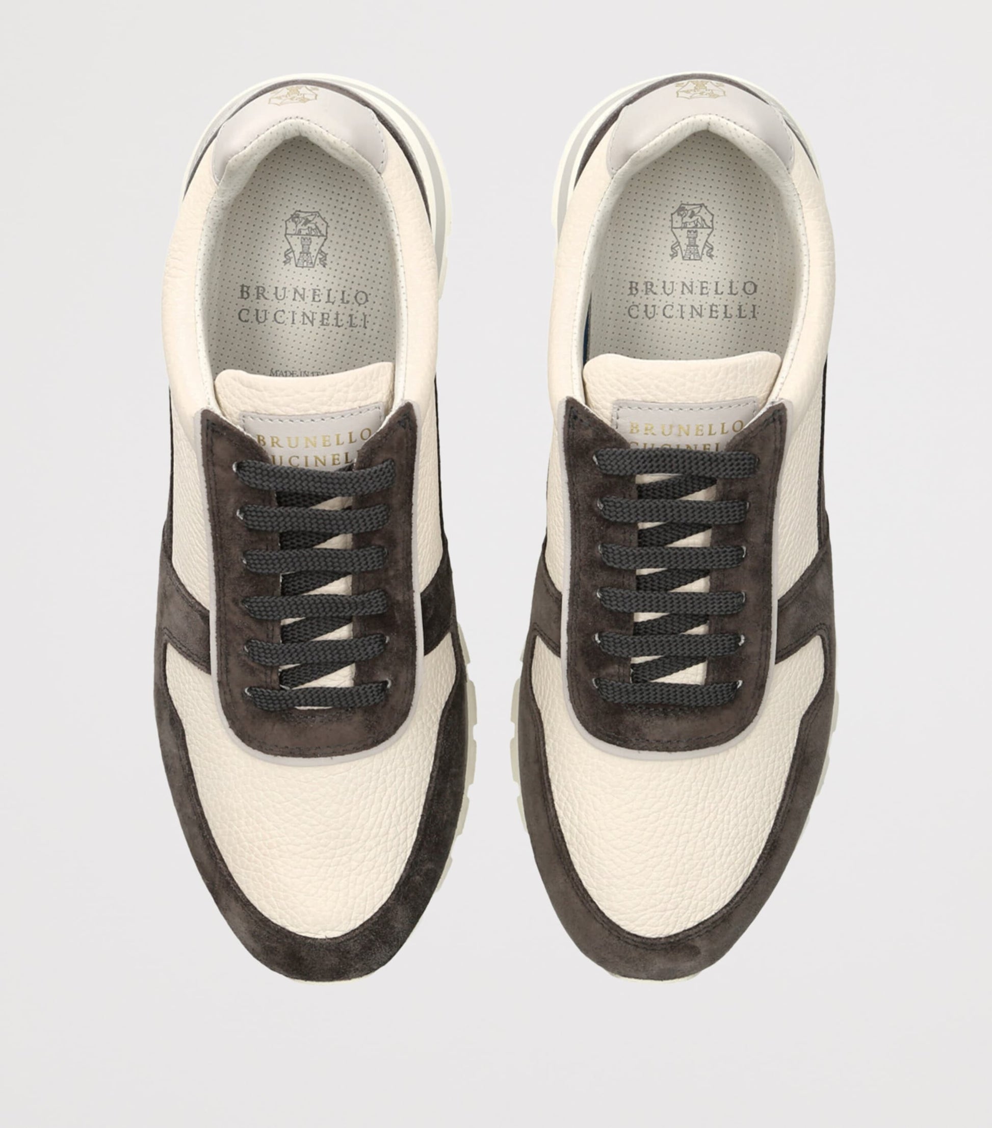 Suede-Calfskin Runners Sneakers
