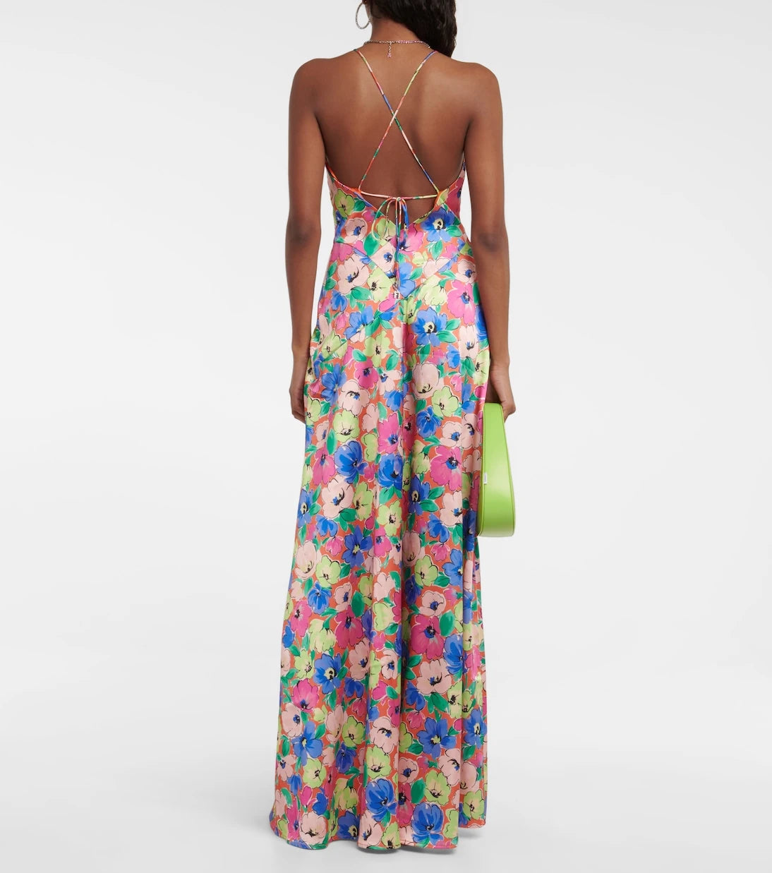Rotate - Printed V-neck maxi dress