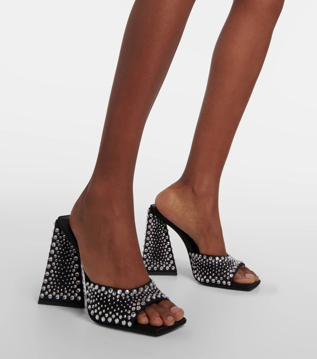 The Attico - Devon embellished satin mules