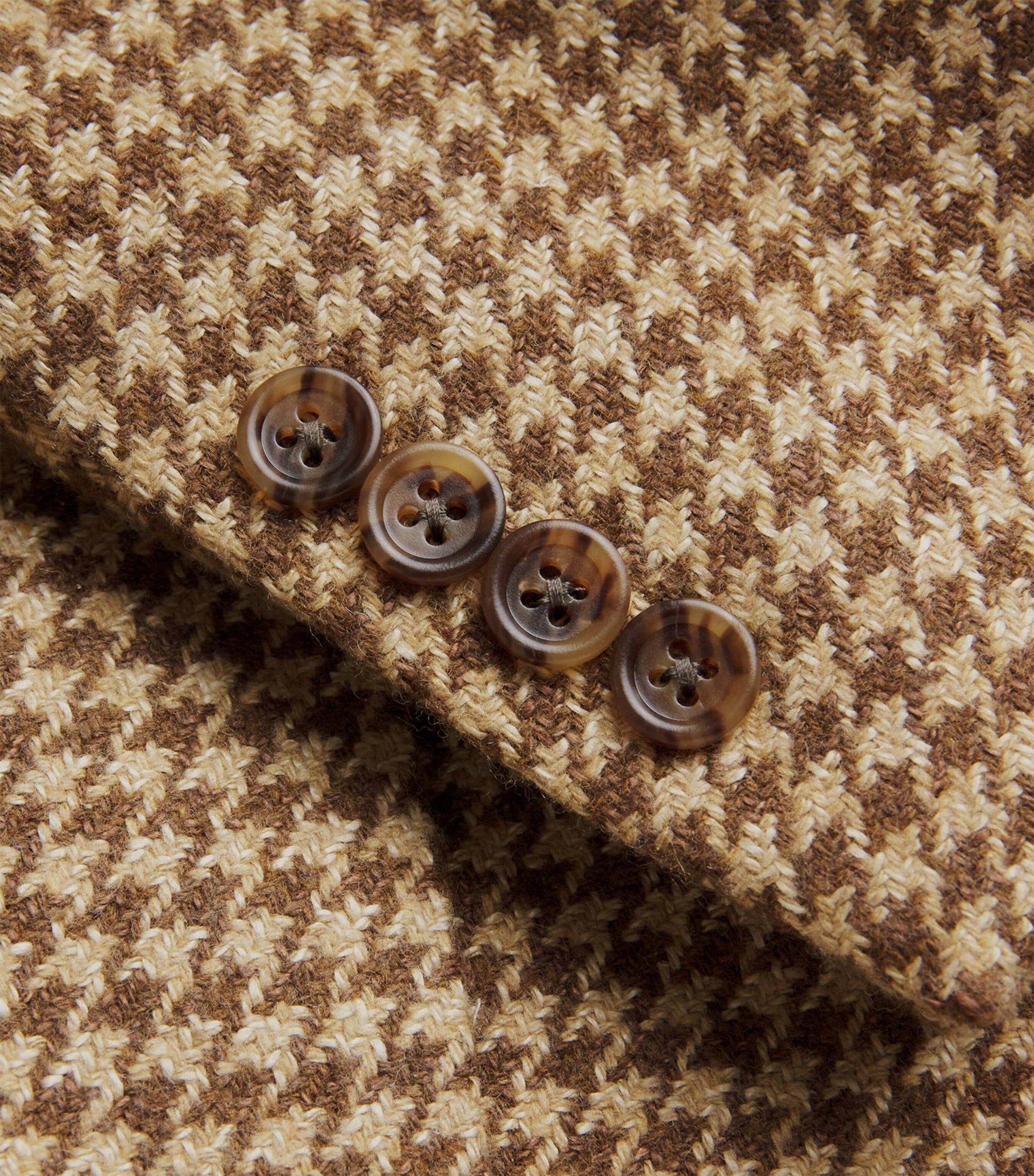 Polo Ralph Lauren Brown Linen, Wool and Silk Houndstooth Blazer