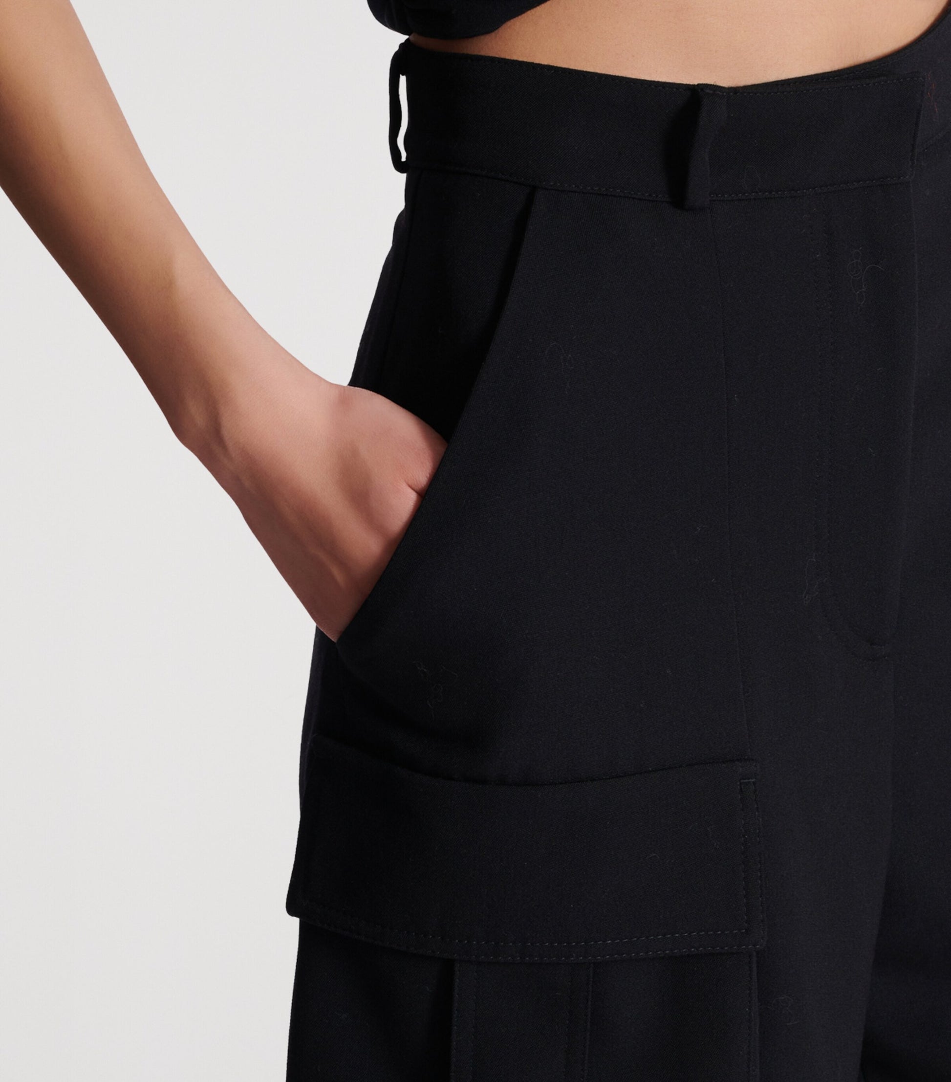 Balmain Black Wool Bermuda Shorts