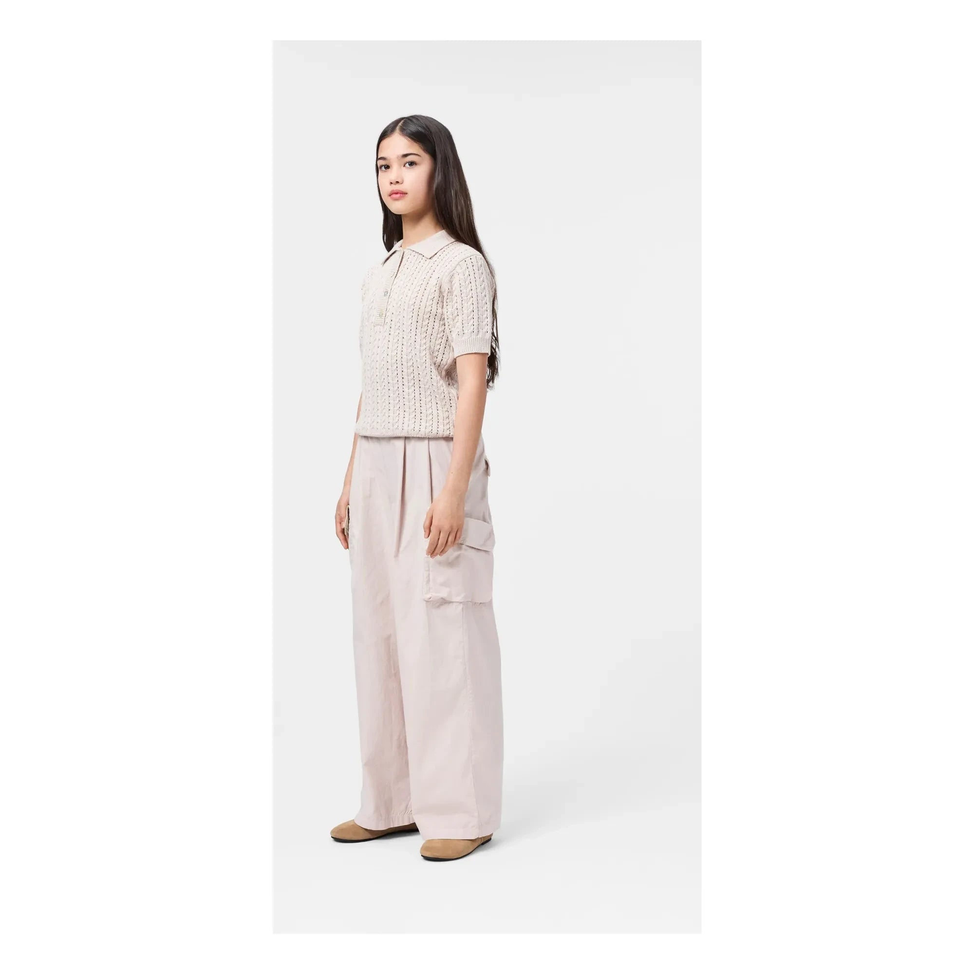 Molo - Gretel organic cotton knit polo shirt | Beige