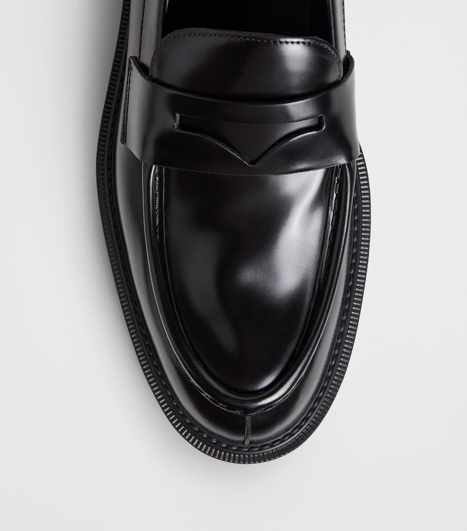 Brushed Leather Loafers