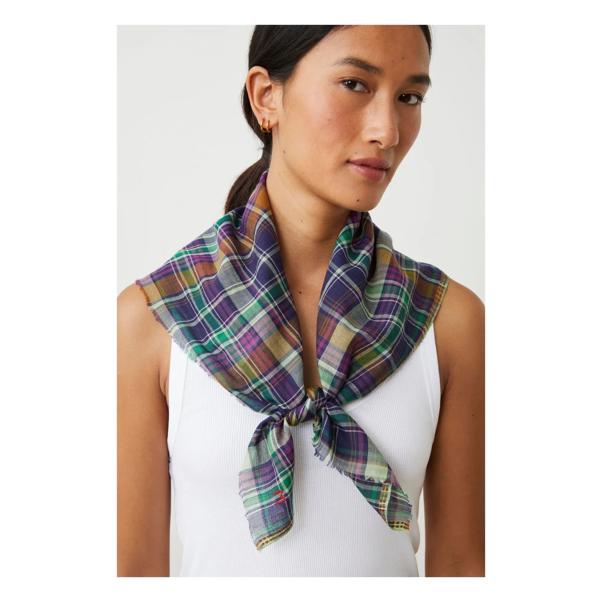 Moismont - Secret Scarf N°817 Cotton | Navy blue