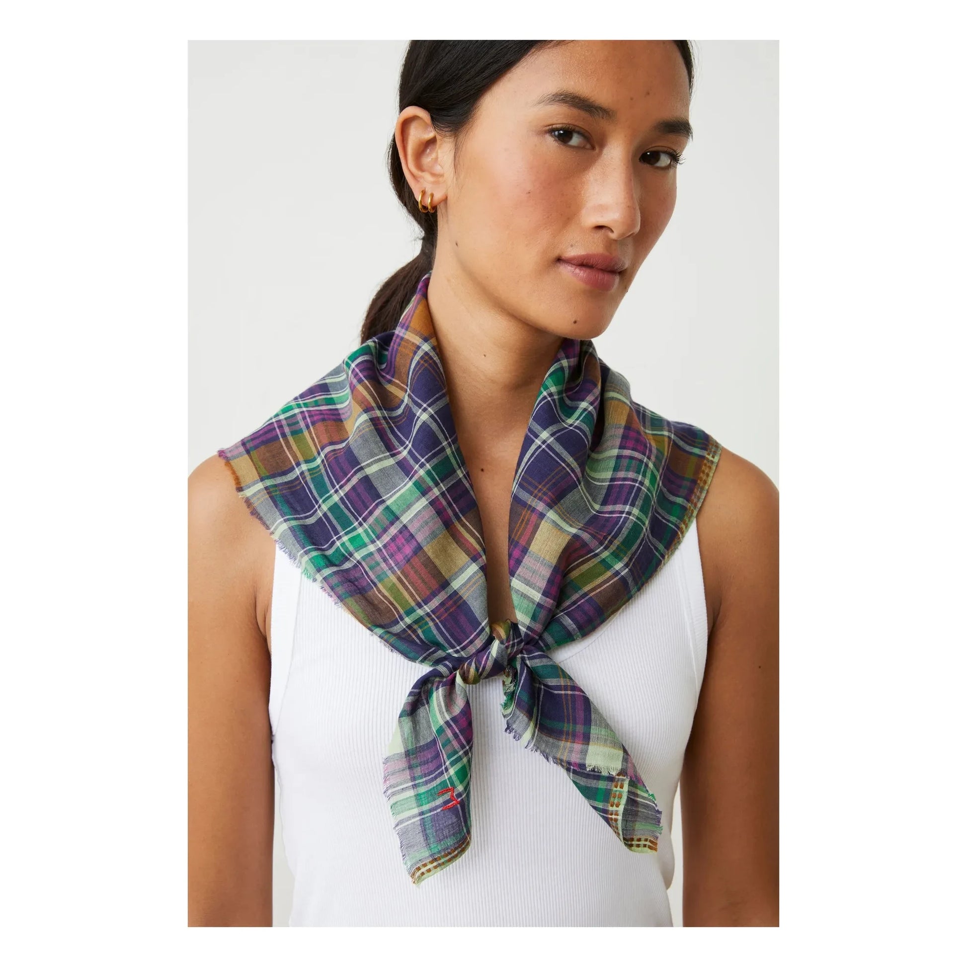 Moismont - Secret Scarf N°817 Cotton | Navy blue