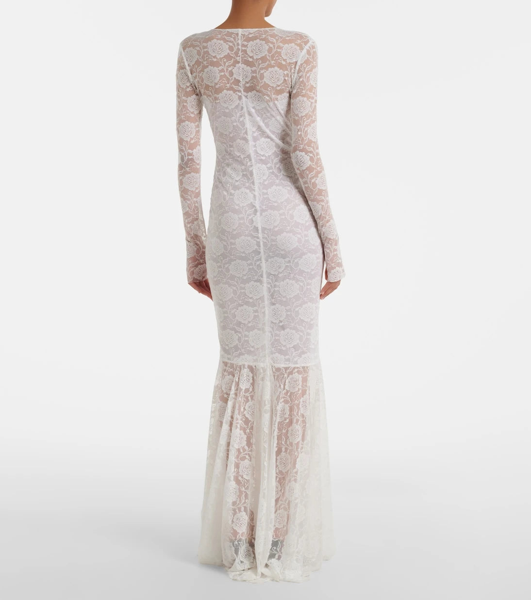 Norma Kamali - Fishtail ruched lace gown