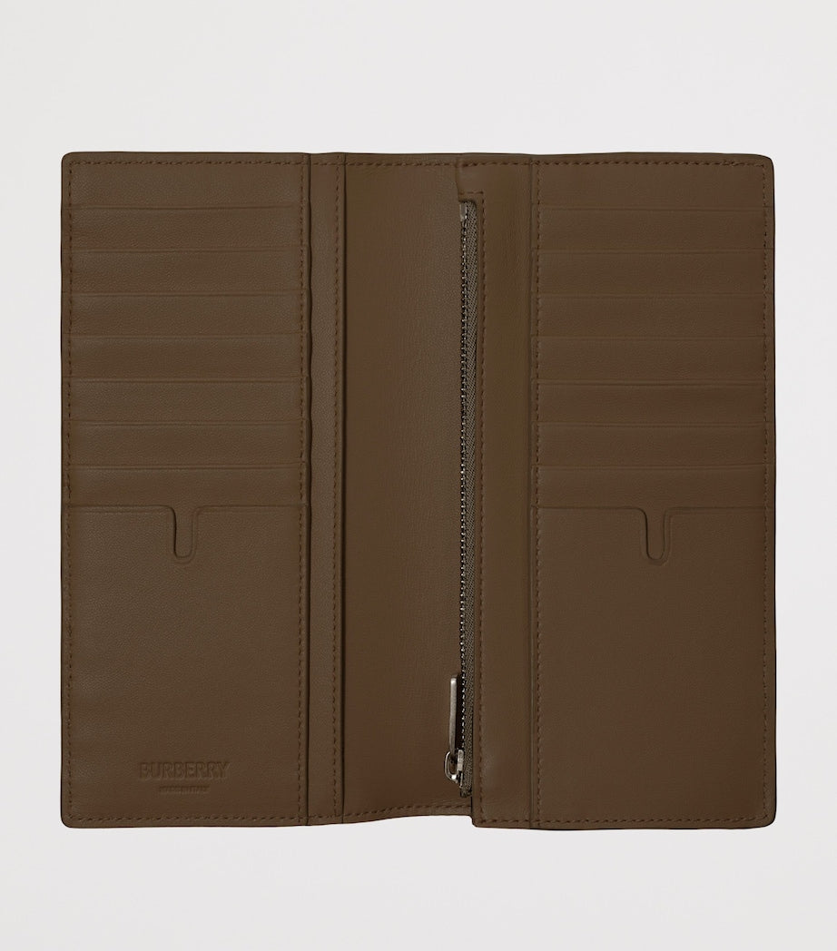 Beige Check Continental Wallet