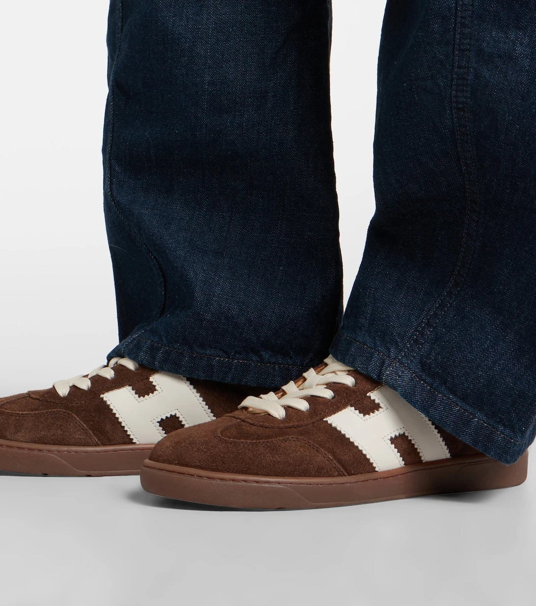 Hogan - H647 leather-trimmed suede sneakers