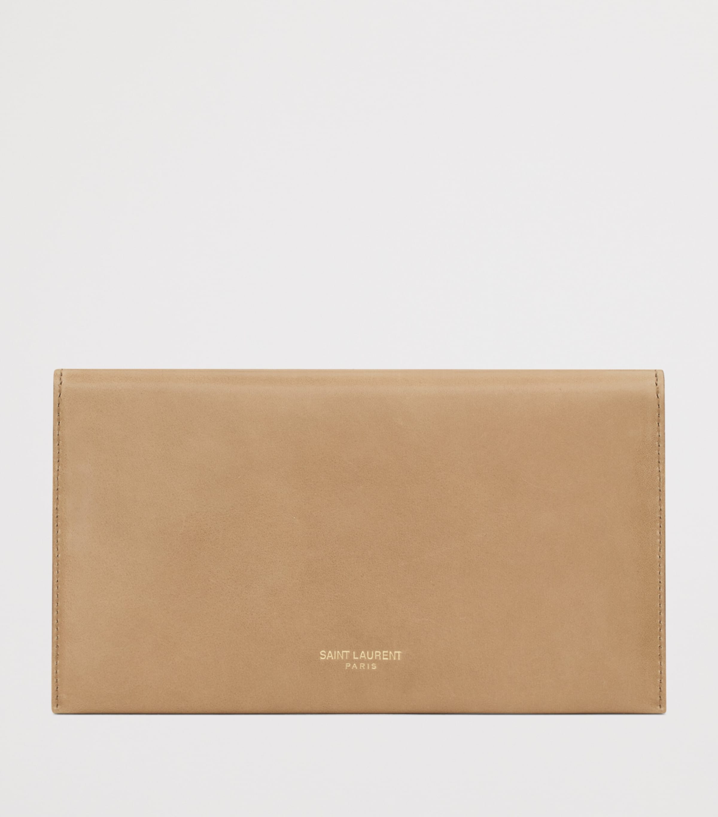 Saint Laurent Brown Large Leather Letter Flap Wallet