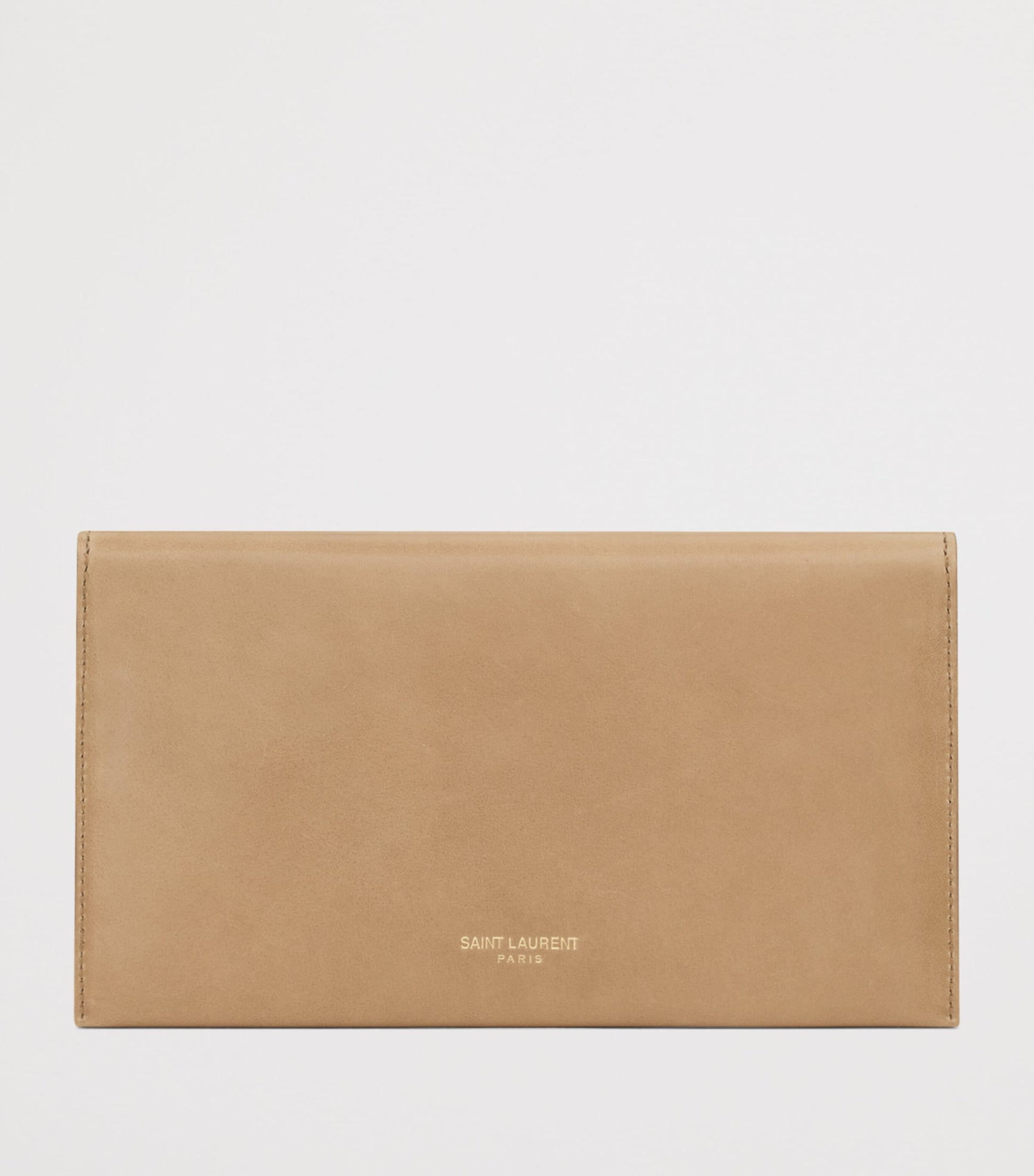 Saint Laurent Brown Large Leather Letter Flap Wallet