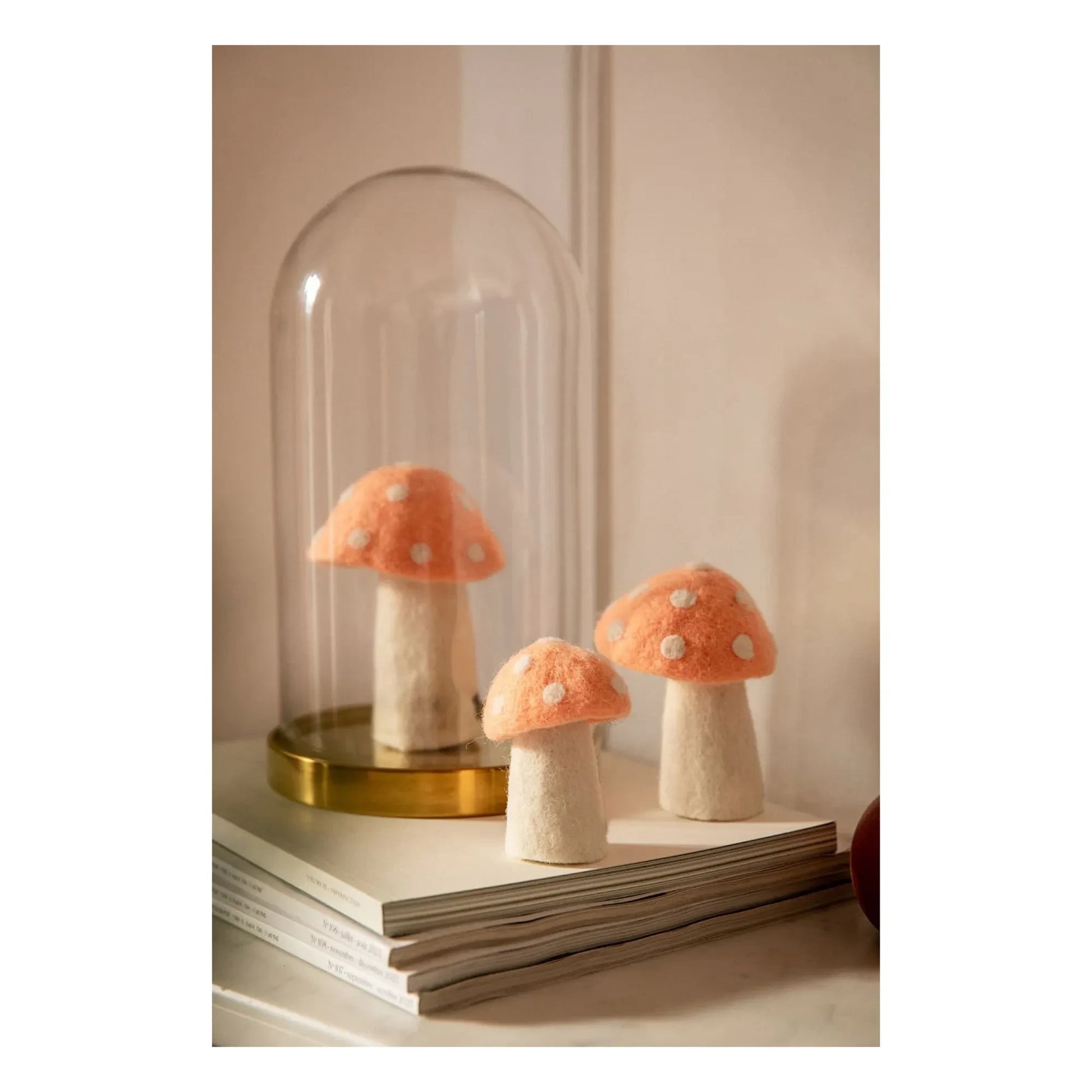 Muskhane - Dotty felt mushrooms - Set of 3 | Blush