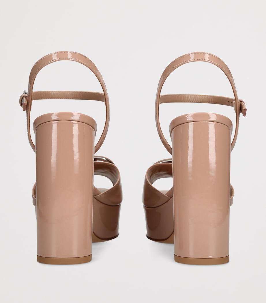 Valentino Garavani Patent Leather VLogo Signature Platform Sandals 115