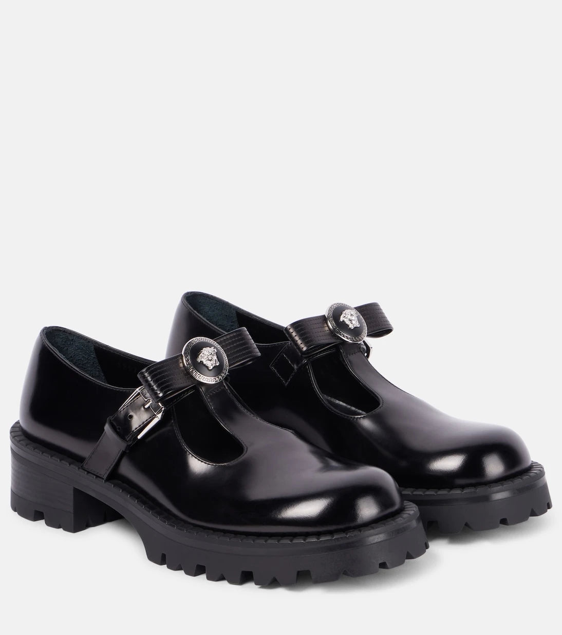 Versace - Gianni Ribbon leather flats