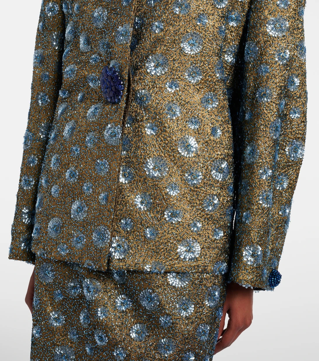 Jacques Wei - Floral sequined oversized jacket